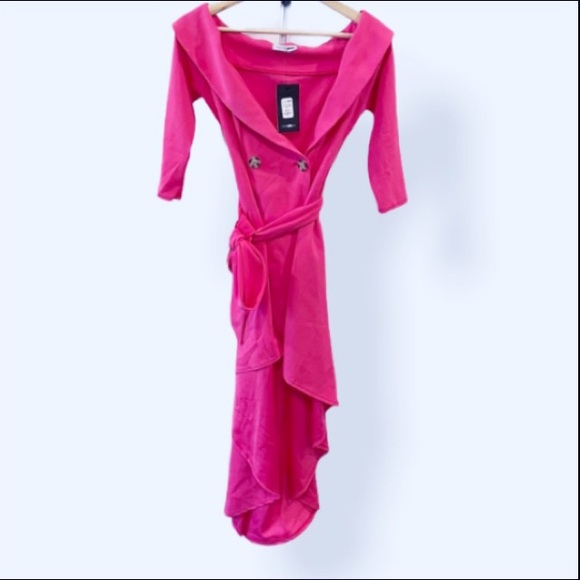 🆕 Fashion Nova “Take Me Away” High Low Ultra Pink Dress…NEW!!! Size Small - Picture 7 of 11